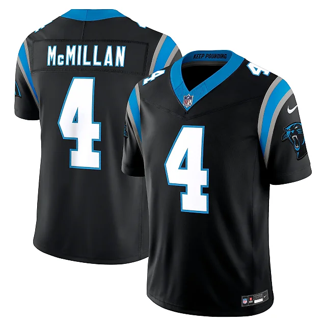 Zennovawear Tetairoa McMillan Carolina Panthers Team Vapor FUSE. Stitched Limited Jersey - Black