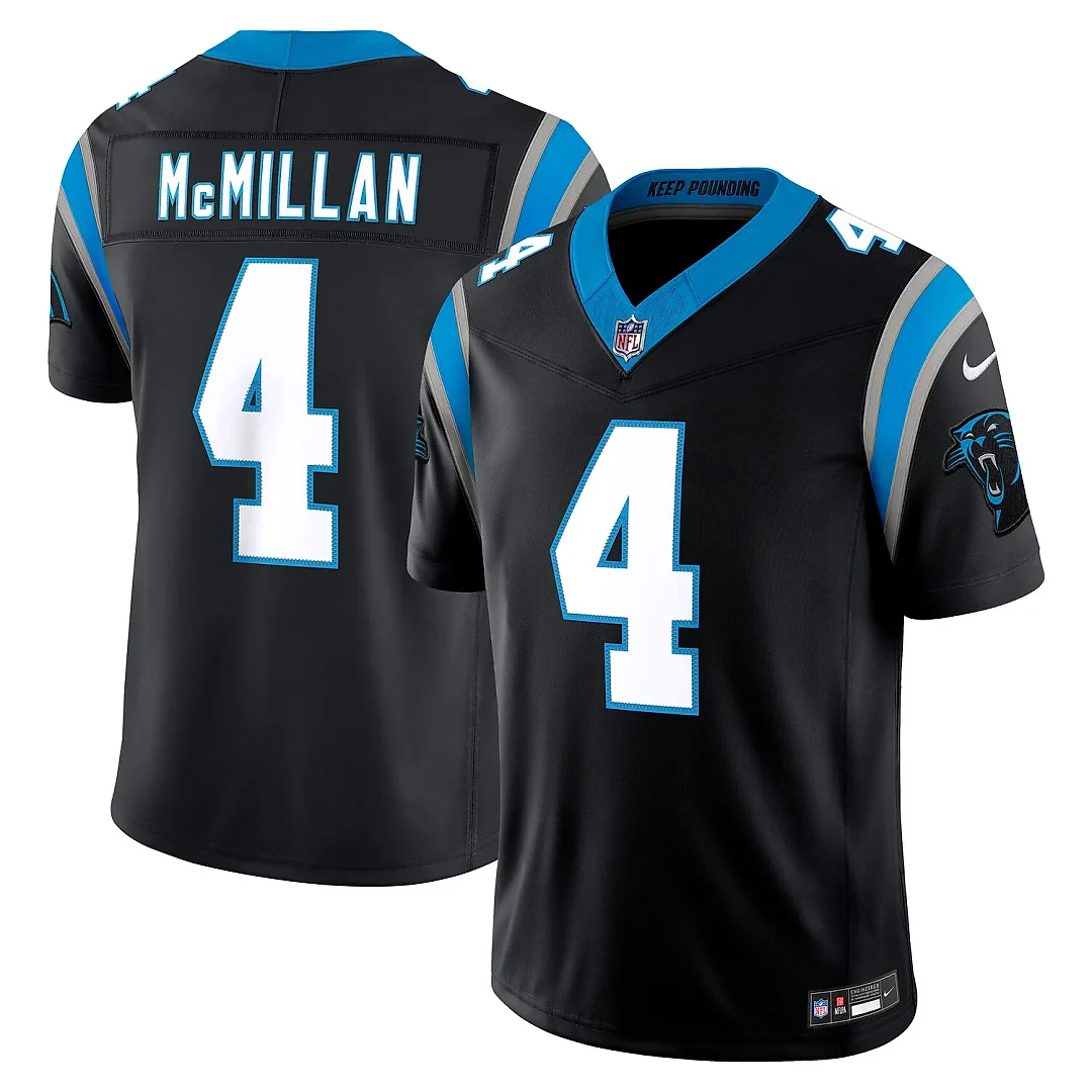 Zennovawear Tetairoa McMillan Carolina Panthers Team Vapor FUSE. Stitched Limited Jersey - Black