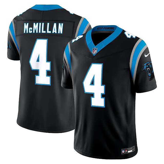 Zennovawear Tetairoa McMillan Carolina Panthers Team Vapor FUSE. Stitched Limited Jersey - Black