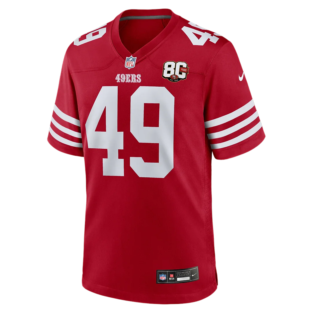 Zennovawear The Faithful San Francisco 49ers 80th Anniversary Game Jersey - Scarlet