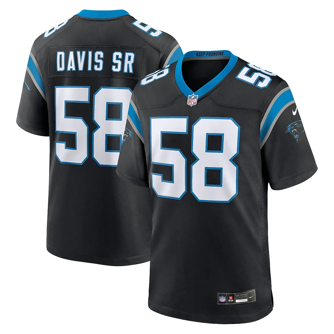 Zennovawear Thomas Davis Sr. Carolina Panthers Team Retired Game Jersey - Black