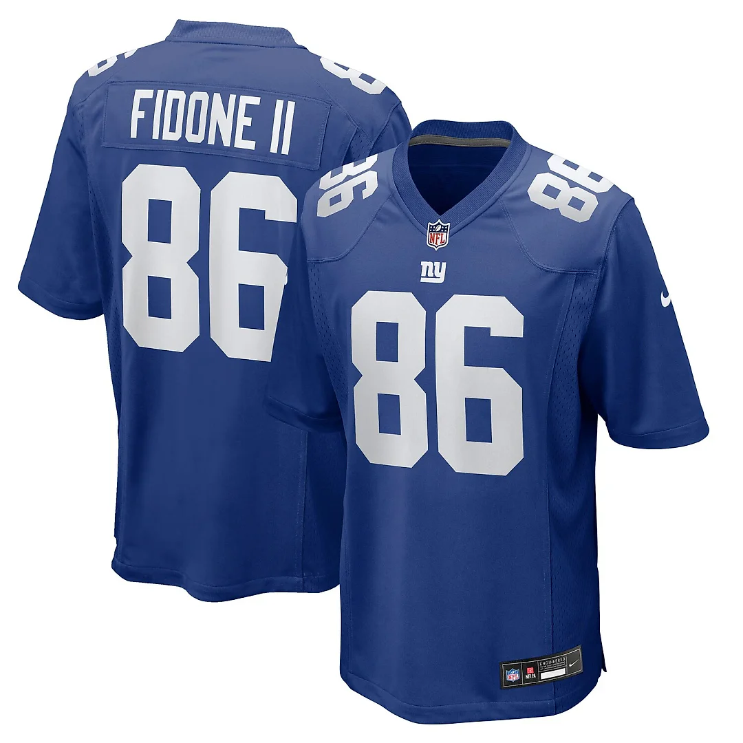 Zennovawear Thomas Fidone II New York Giants Team Game Jersey - Royal