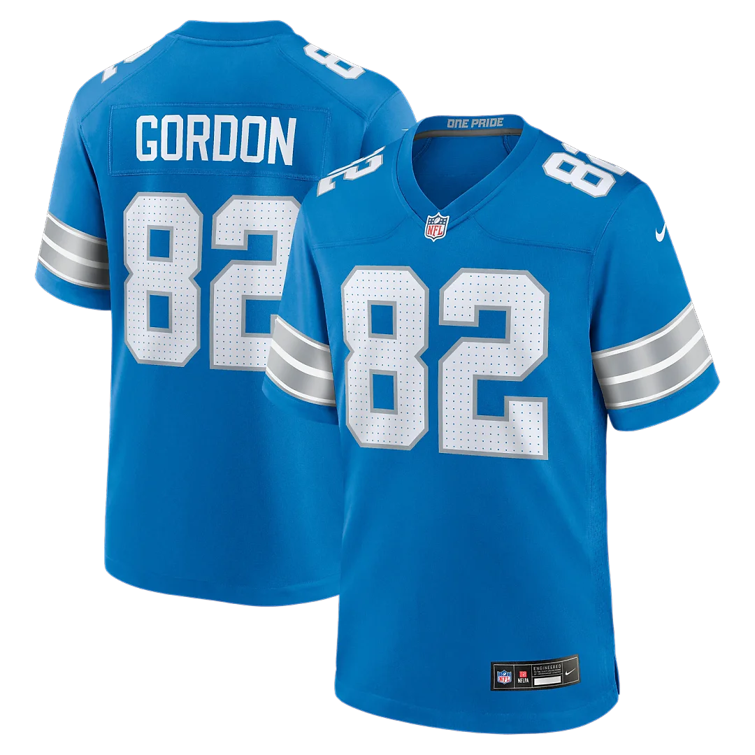Zennovawear Thomas Gordon Detroit Lions Team Game Jersey - Blue