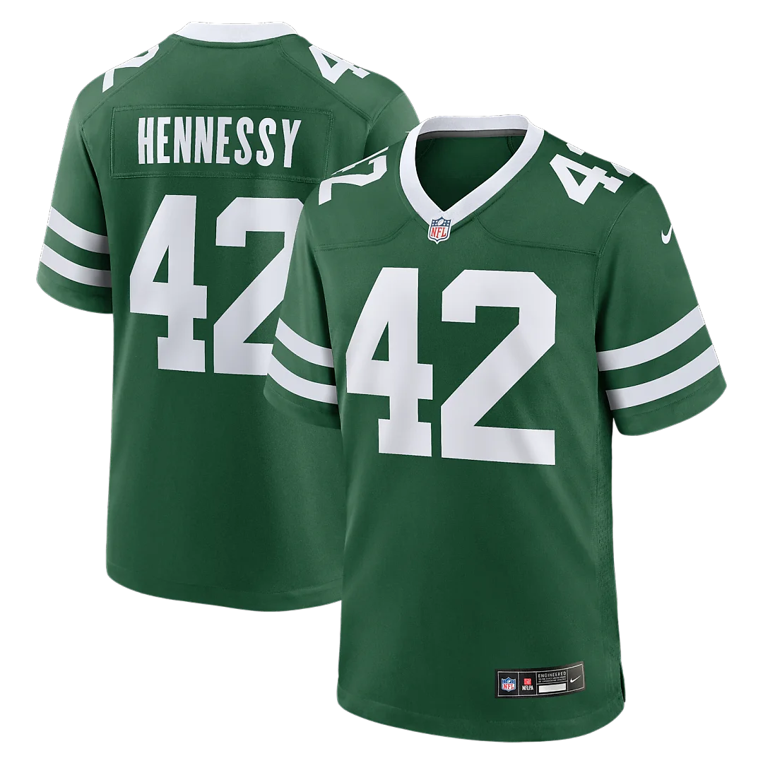 Zennovawear Thomas Hennessy New York Jets Team Game Jersey - Legacy Green