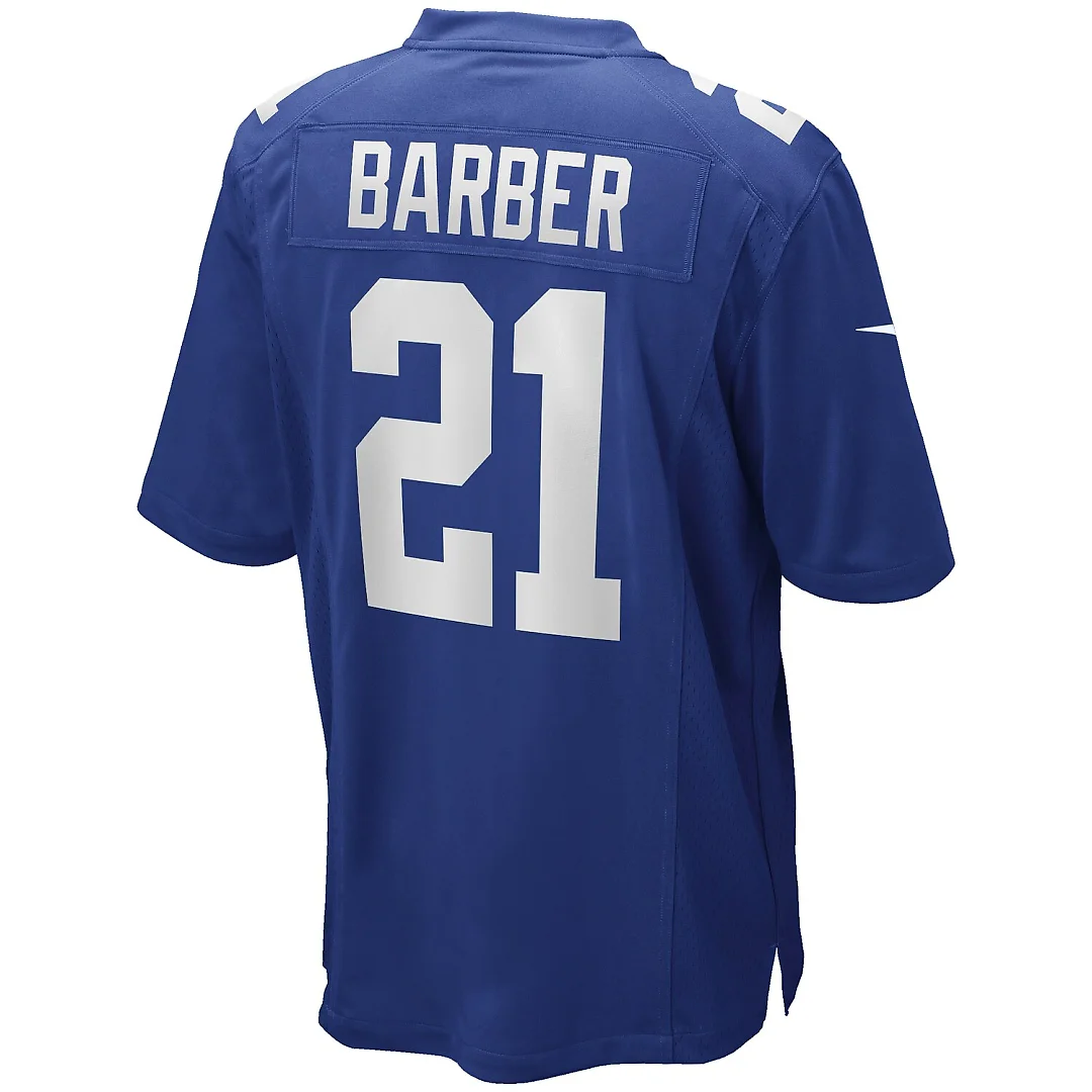 Zennovawear Tiki Barber New York Giants Game Retired Player Jersey - Royal