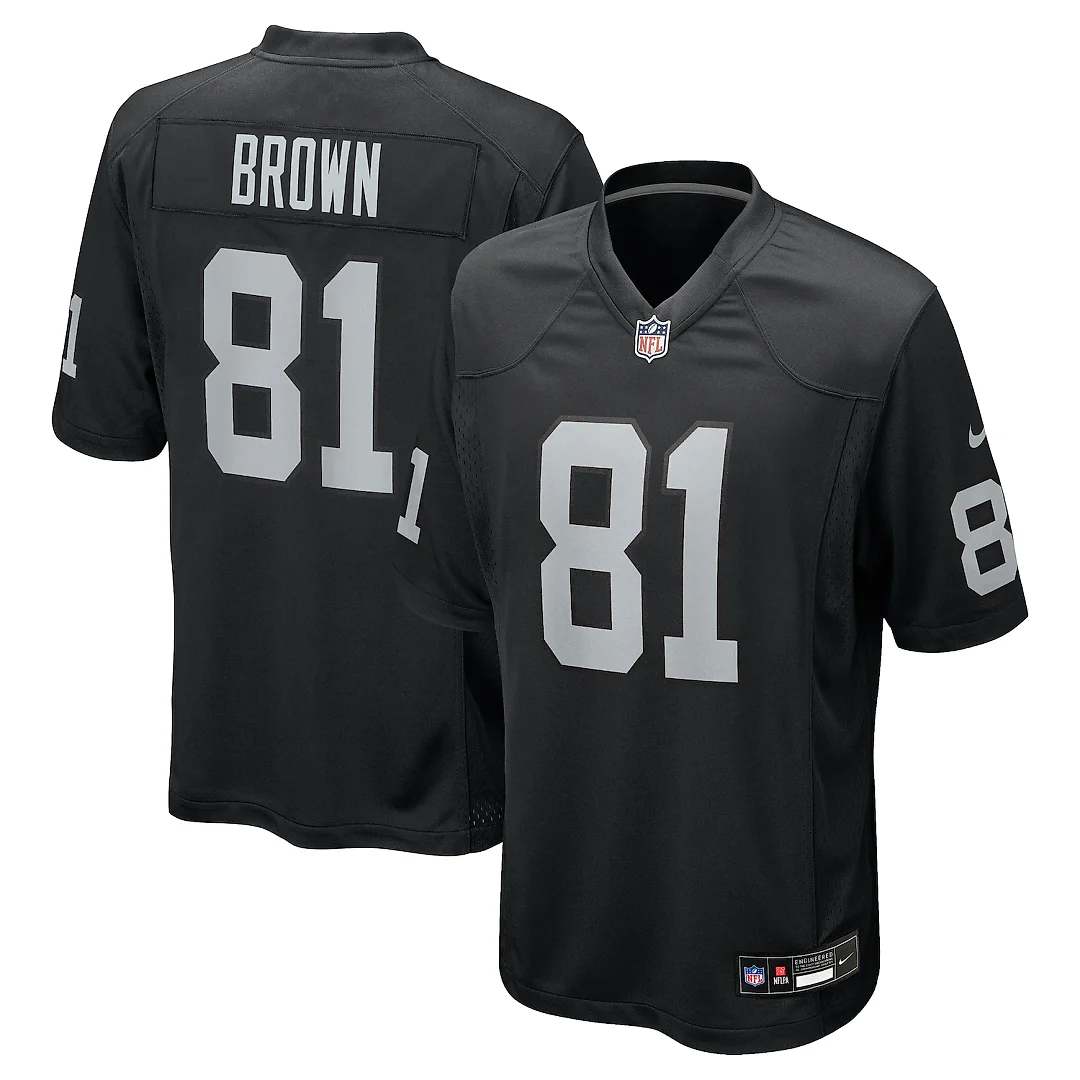 Zennovawear Tim Brown Las Vegas Raiders Game Retired Player Jersey - Black