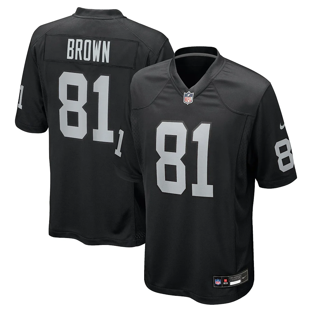 Zennovawear Tim Brown Las Vegas Raiders Game Retired Player Jersey - Black