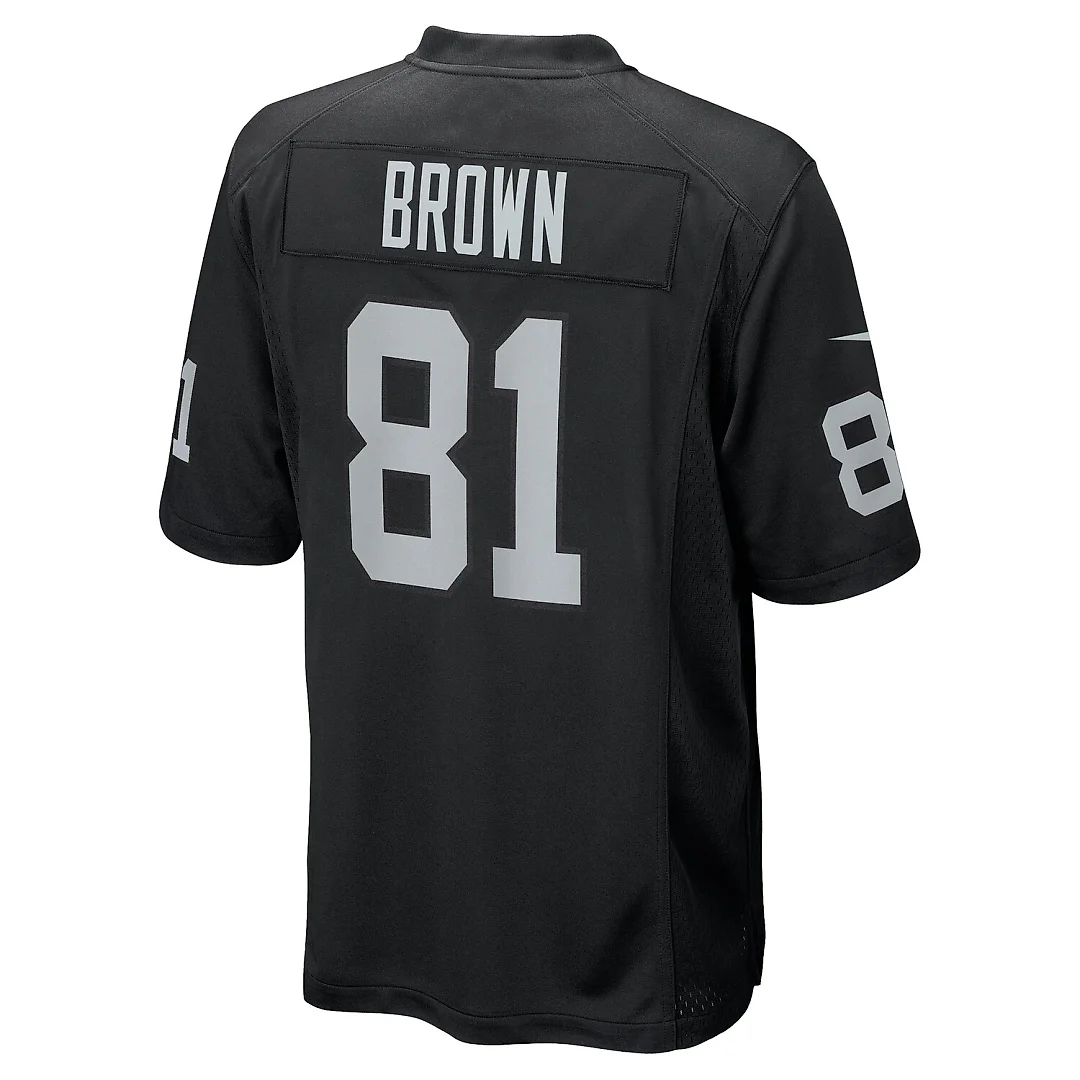 Zennovawear Tim Brown Las Vegas Raiders Game Retired Player Jersey - Black
