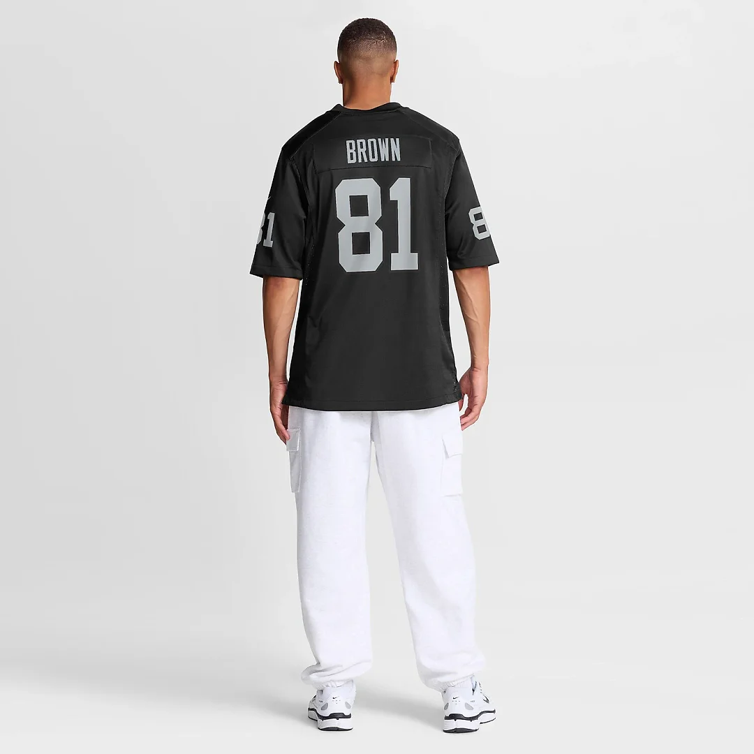 Zennovawear Tim Brown Las Vegas Raiders Game Retired Player Jersey - Black