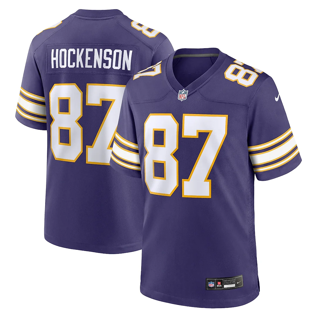 Zennovawear T.J. Hockenson Minnesota Vikings Classic Player Game Jersey - Purple