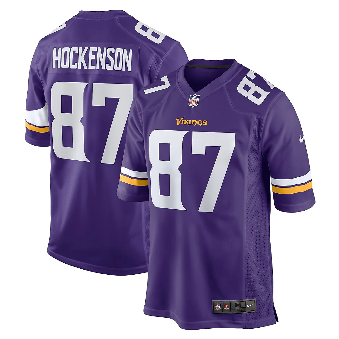 Zennovawear T.J. Hockenson Minnesota Vikings Game Player Jersey - Purple