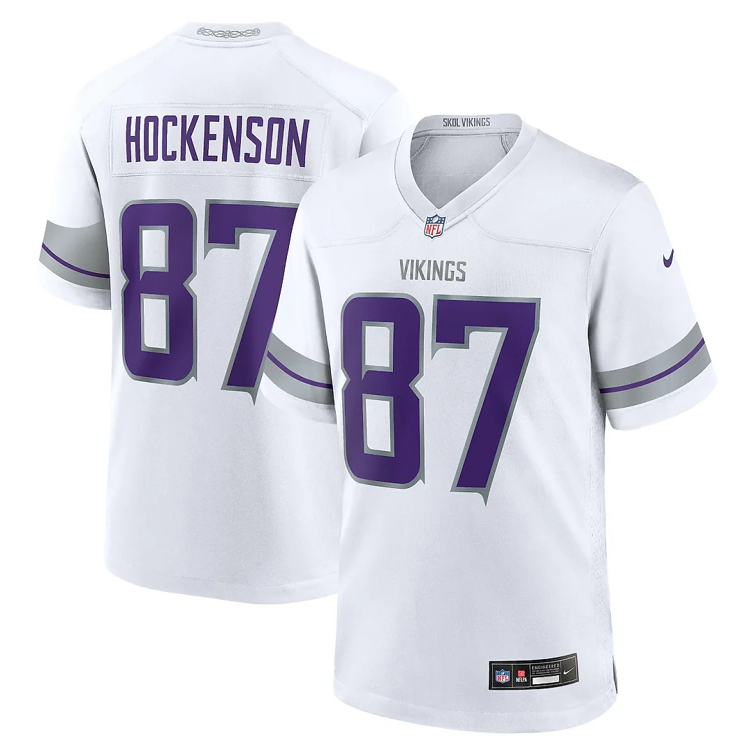 Zennovawear T.J. Hockenson Minnesota Vikings Alternate Game Player Jersey - White