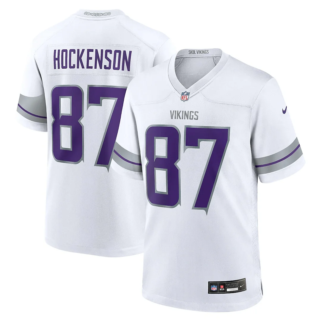 Zennovawear T.J. Hockenson Minnesota Vikings Alternate Game Player Jersey - White