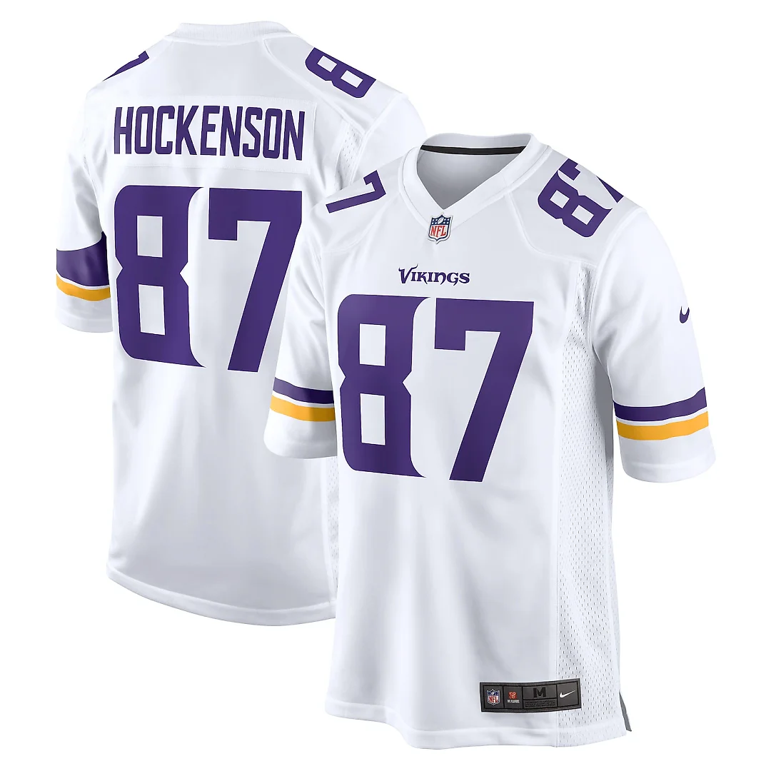 Zennovawear T.J. Hockenson Minnesota Vikings Game Player Jersey - White