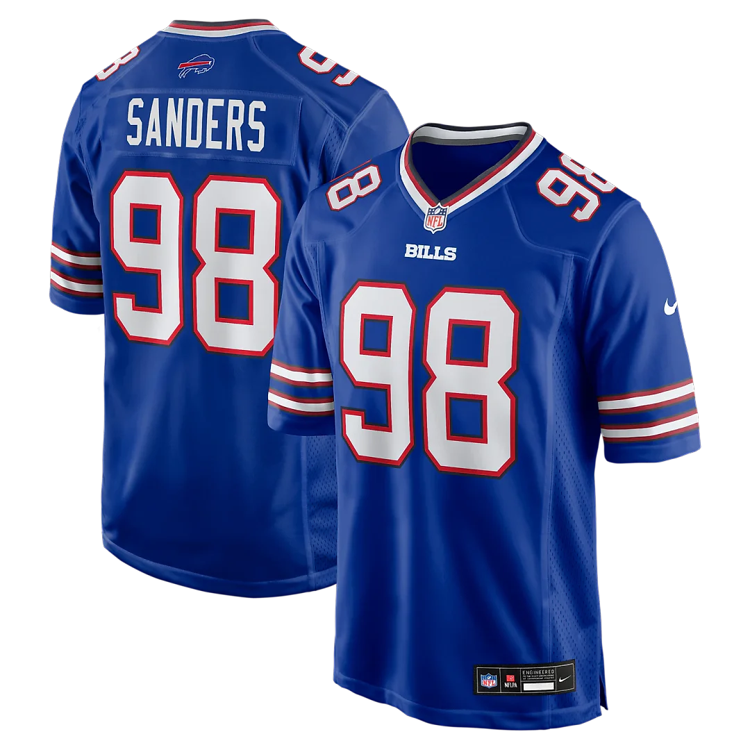 Zennovawear T.J. Sanders Buffalo Bills Team Game Jersey - Royal