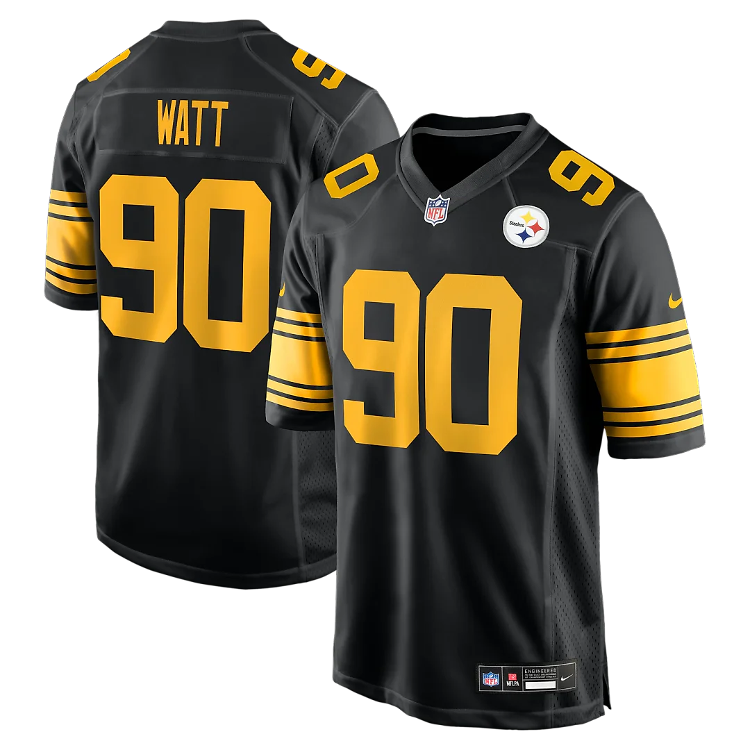 Zennovawear T.J. Watt Pittsburgh Steelers Alternate Game Jersey - Black