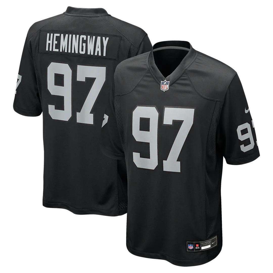 Zennovawear Tonka Hemingway Las Vegas Raiders Team Game Jersey - Black