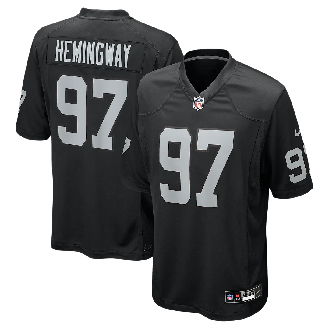 Zennovawear Tonka Hemingway Las Vegas Raiders Team Game Jersey - Black
