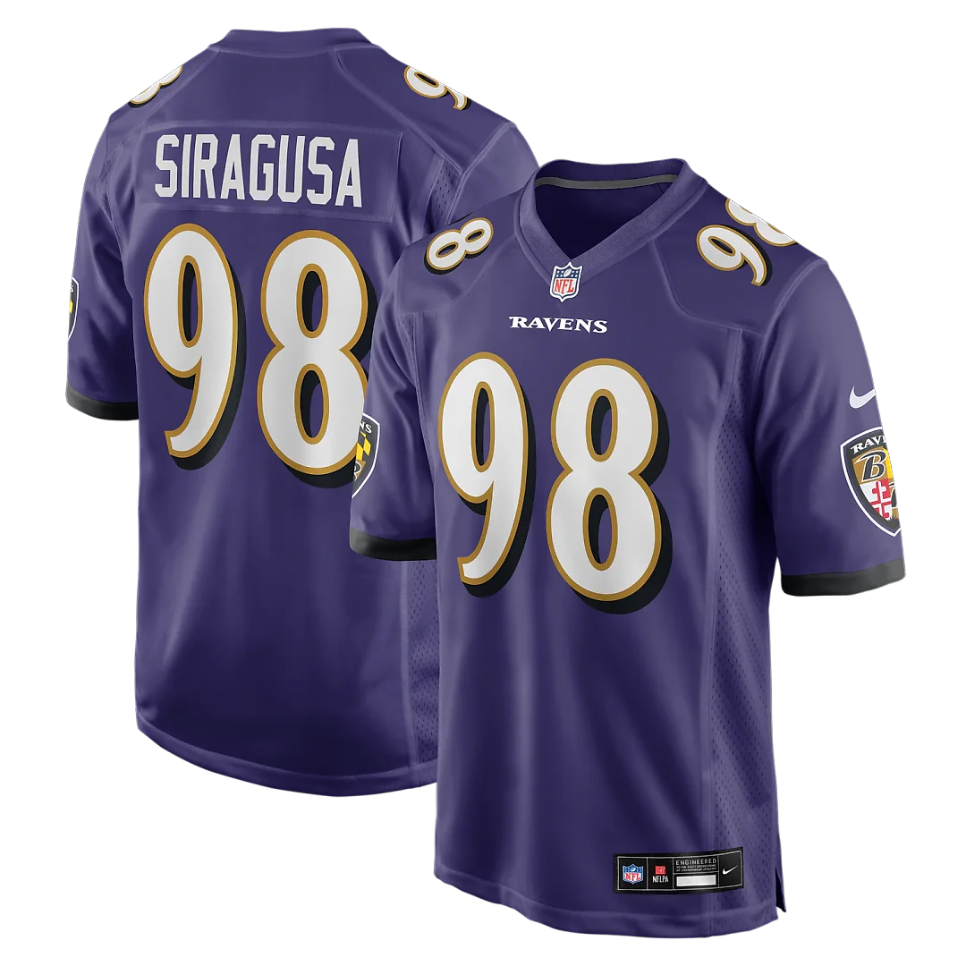 Zennovawear Tony Siragusa Baltimore Ravens Game Retired Player Jersey - Purple
