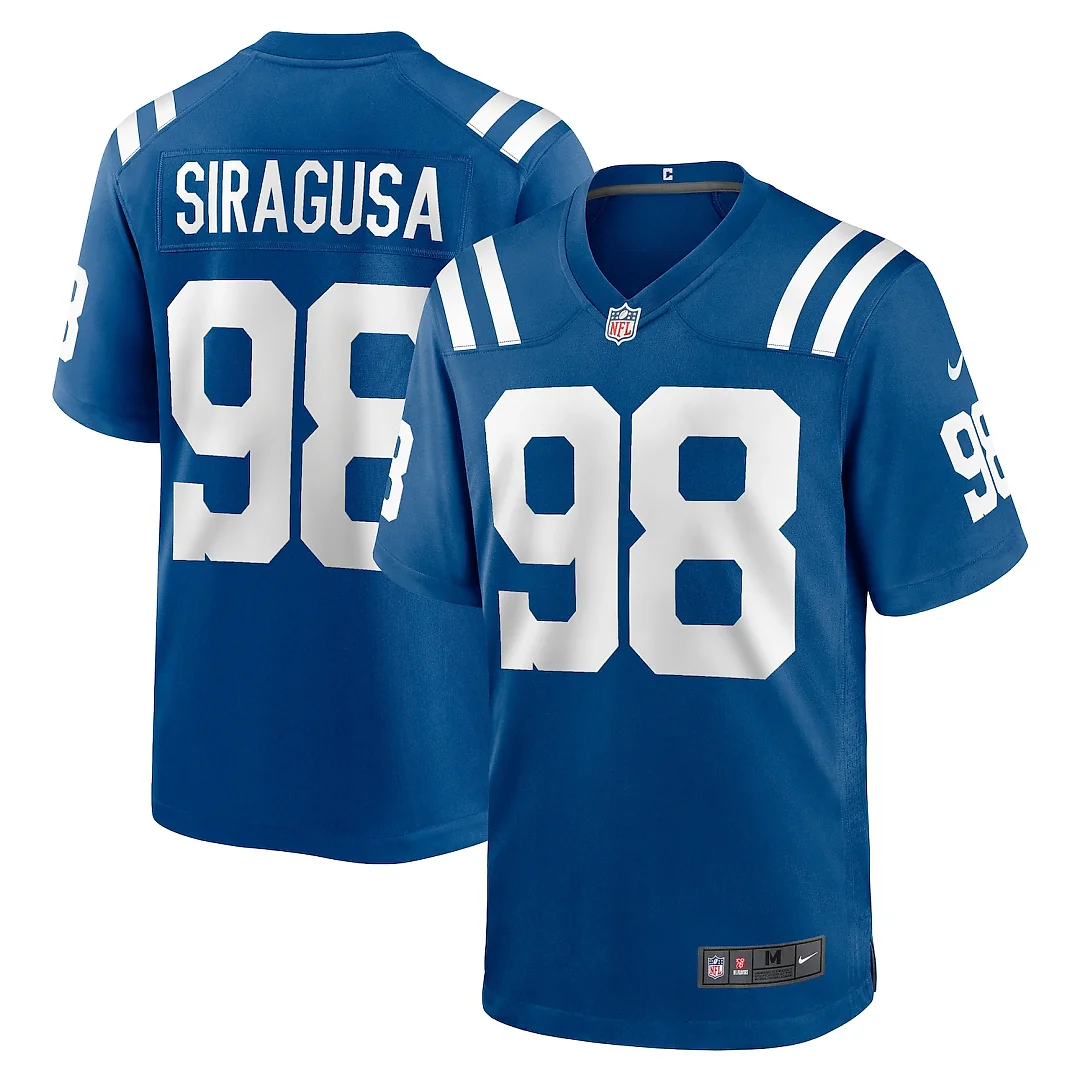 Zennovawear Tony Siragusa Indianapolis Colts Game Retired Player Jersey - Royal