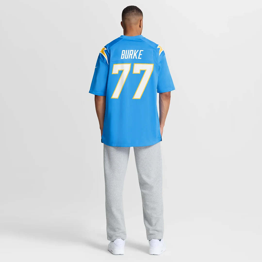 Zennovawear Travis Burke Los Angeles Chargers Team Game Jersey - Powder Blue