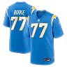 Zennovawear Travis Burke Los Angeles Chargers Team Game Jersey - Powder Blue
