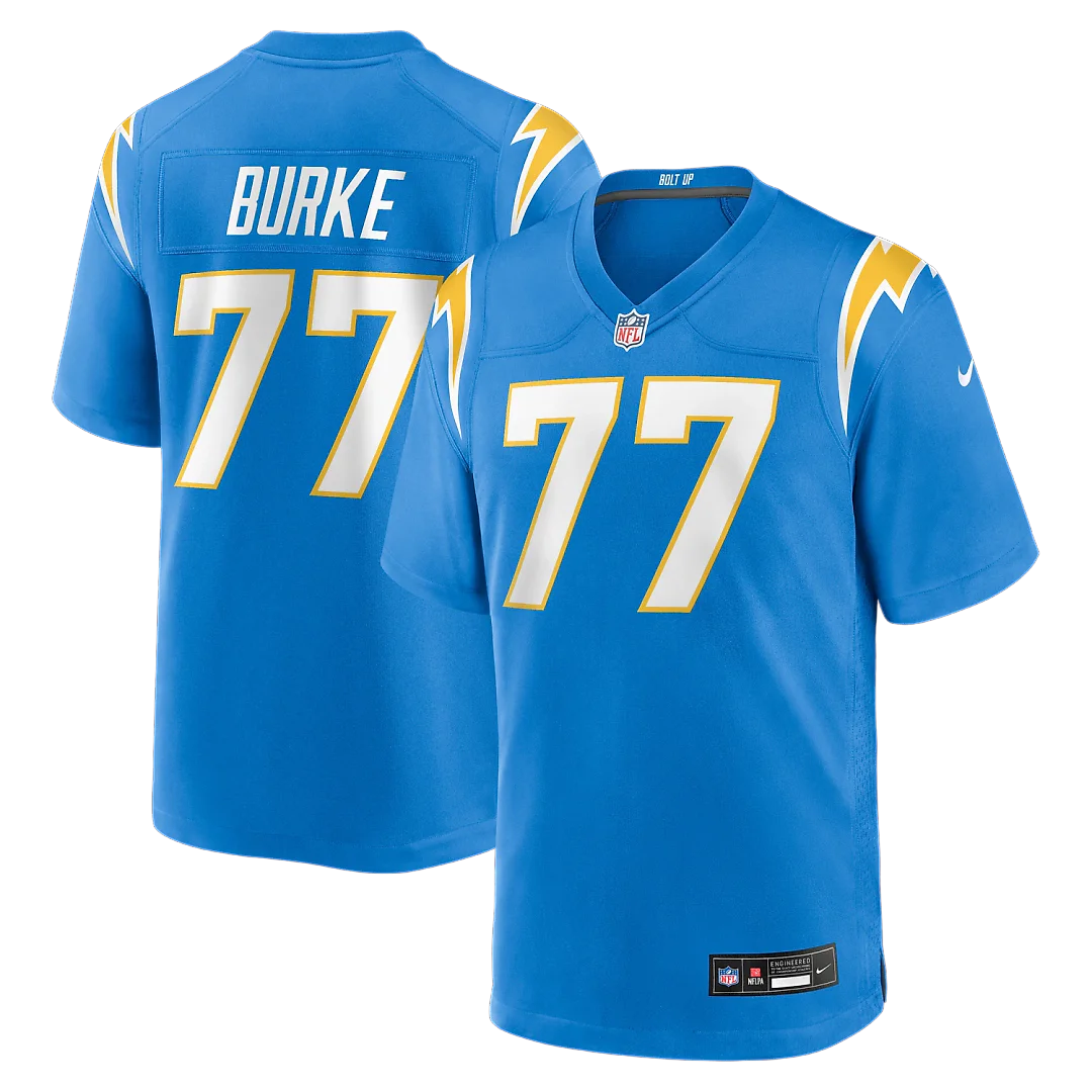 Zennovawear Travis Burke Los Angeles Chargers Team Game Jersey - Powder Blue