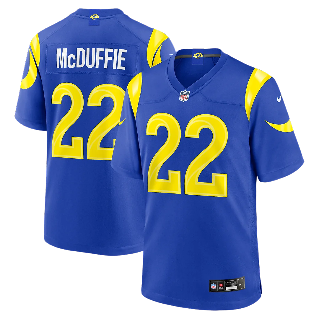 Zennovawear Trent McDuffie Los Angeles Rams Team Game Player Jersey - Royal