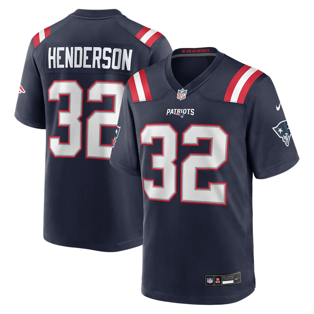 Zennovawear TreVeyon Henderson New England Patriots 2025 NFL Draft Game Jersey - Navy