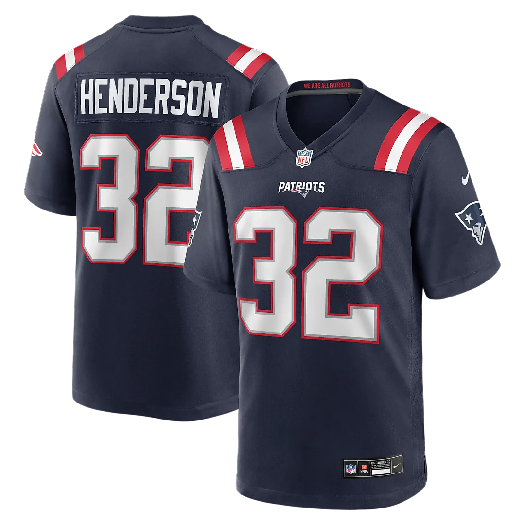 Zennovawear TreVeyon Henderson New England Patriots 2025 NFL Draft Game Jersey - Navy