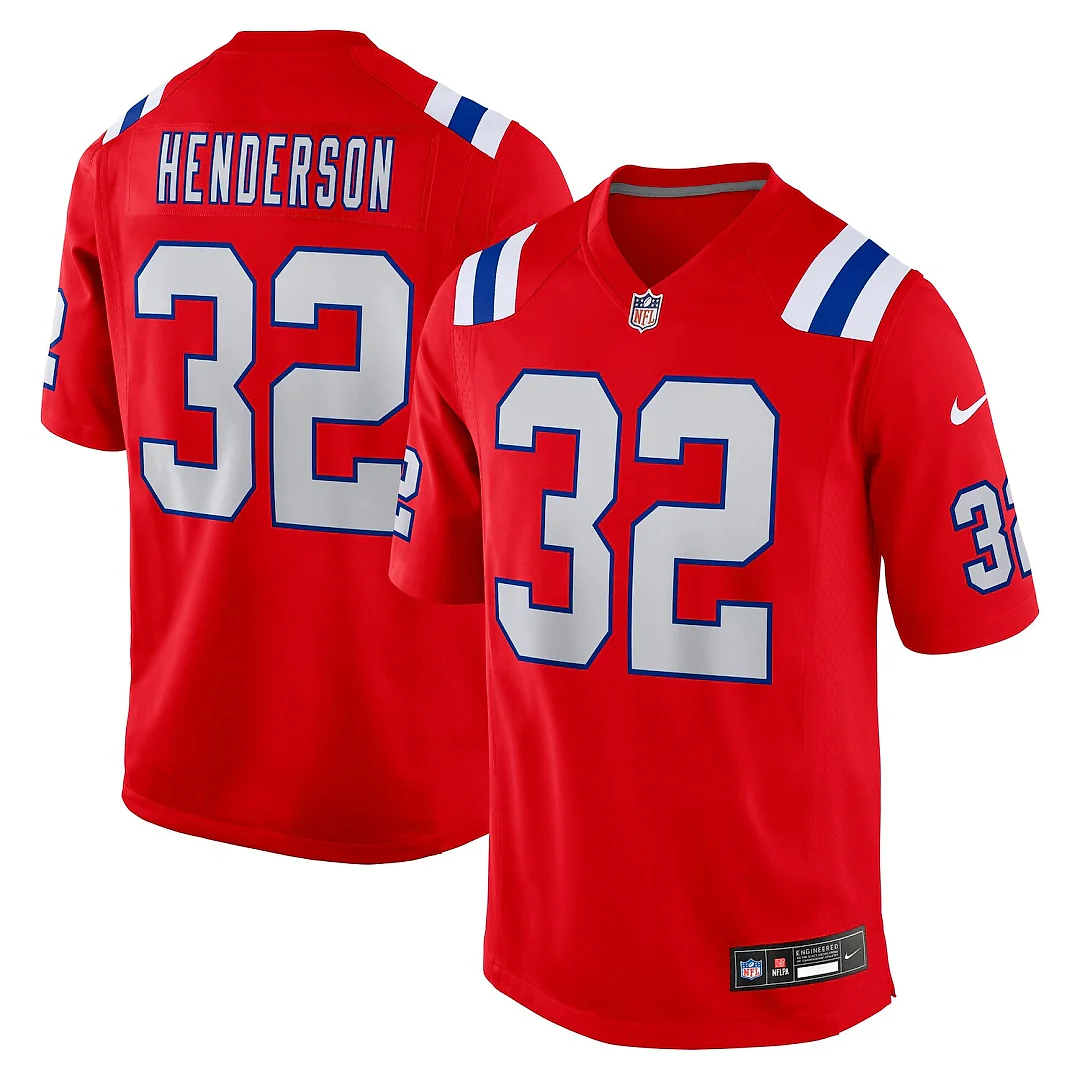Zennovawear TreVeyon Henderson New England Patriots Alternate Game Player Jersey - Red