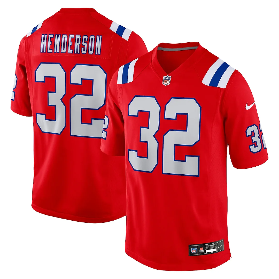 Zennovawear TreVeyon Henderson New England Patriots Alternate Game Player Jersey - Red