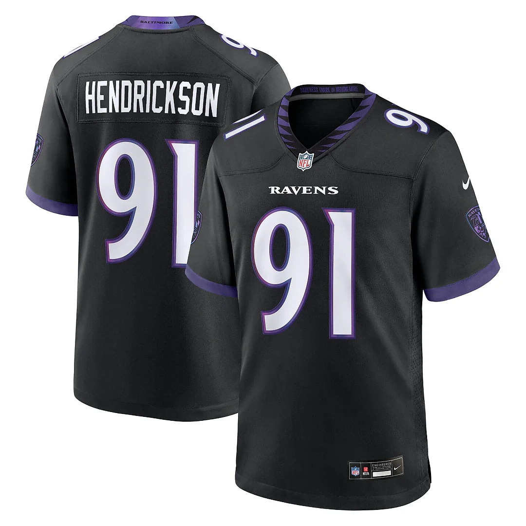 Zennovawear Trey Hendrickson Baltimore Ravens Alternate Game Jersey - Black