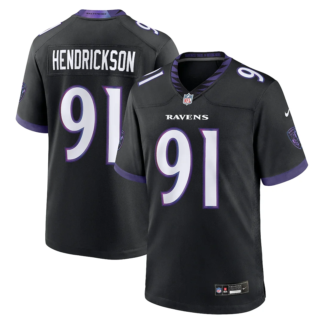 Zennovawear Trey Hendrickson Baltimore Ravens Alternate Game Jersey - Black