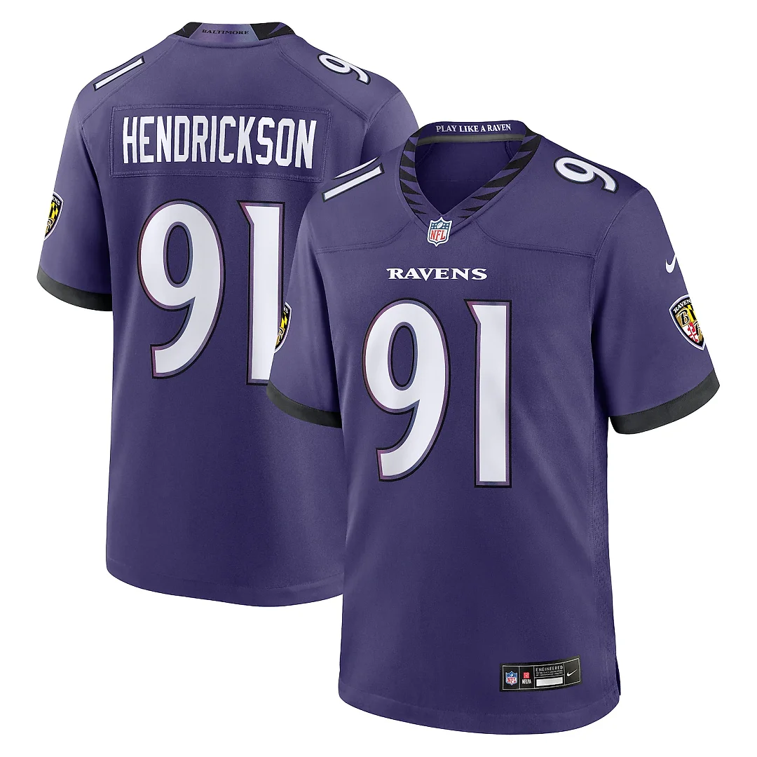 Zennovawear Trey Hendrickson Baltimore Ravens Team Game Jersey - Purple
