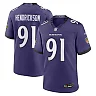 Zennovawear Trey Hendrickson Baltimore Ravens Team Game Jersey - Purple