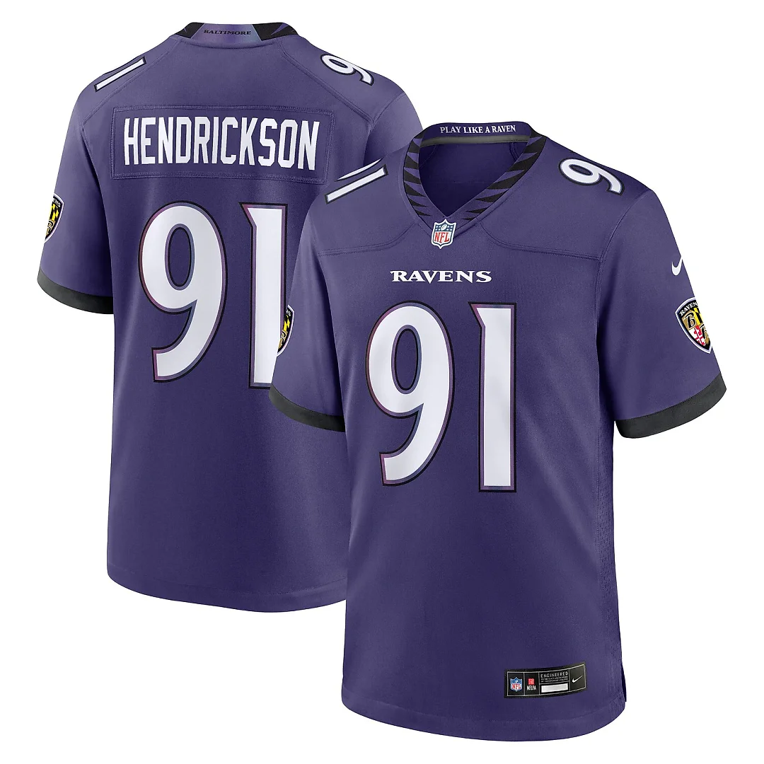 Zennovawear Trey Hendrickson Baltimore Ravens Team Game Jersey - Purple