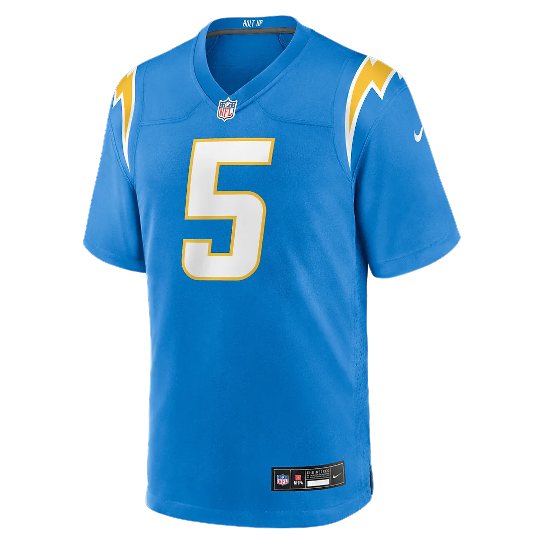 Zennovawear Trey Lance Los Angeles Chargers Team Game Jersey - Powder Blue