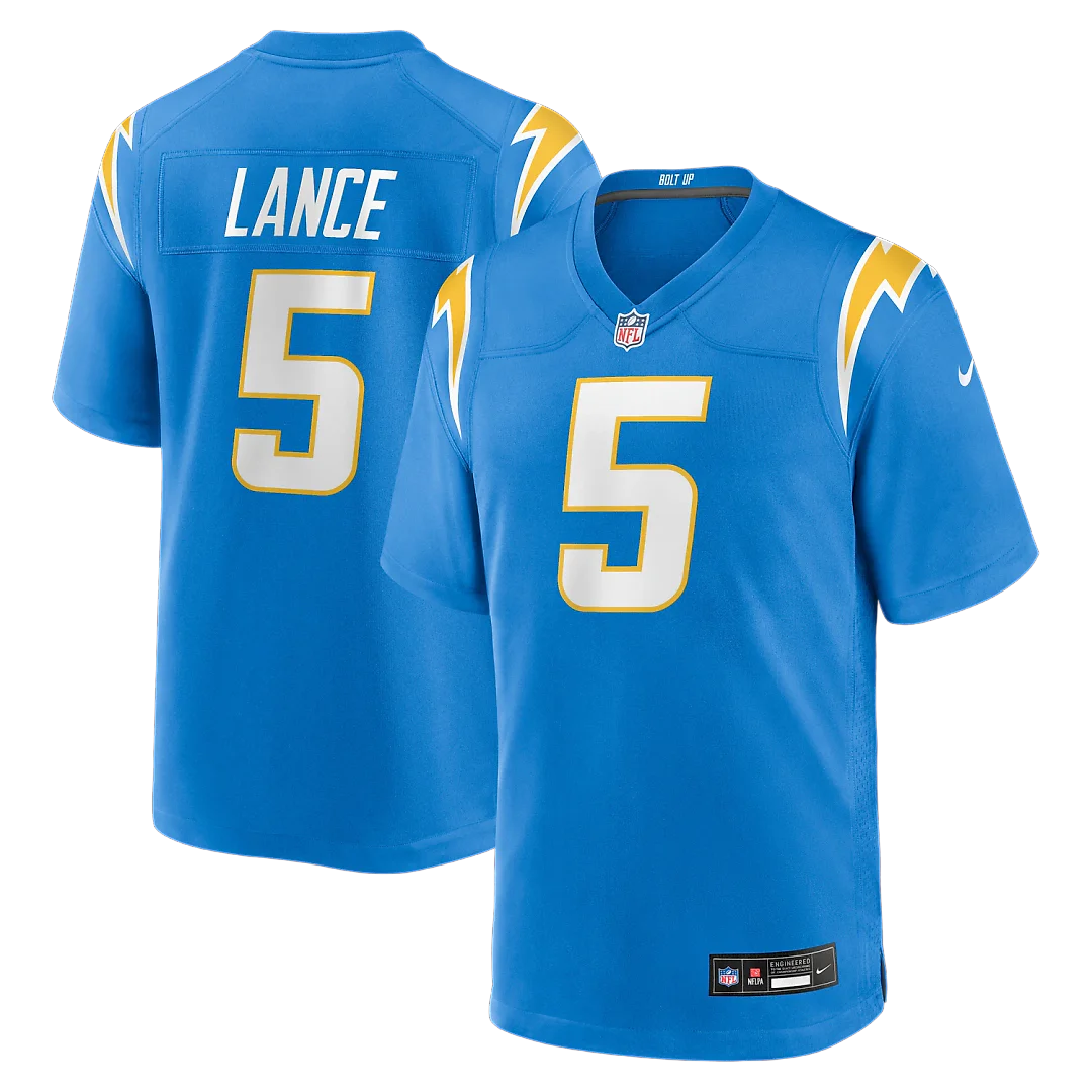 Zennovawear Trey Lance Los Angeles Chargers Team Game Jersey - Powder Blue