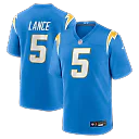 Zennovawear Trey Lance Los Angeles Chargers Team Game Jersey - Powder Blue