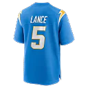 Zennovawear Trey Lance Los Angeles Chargers Team Game Jersey - Powder Blue