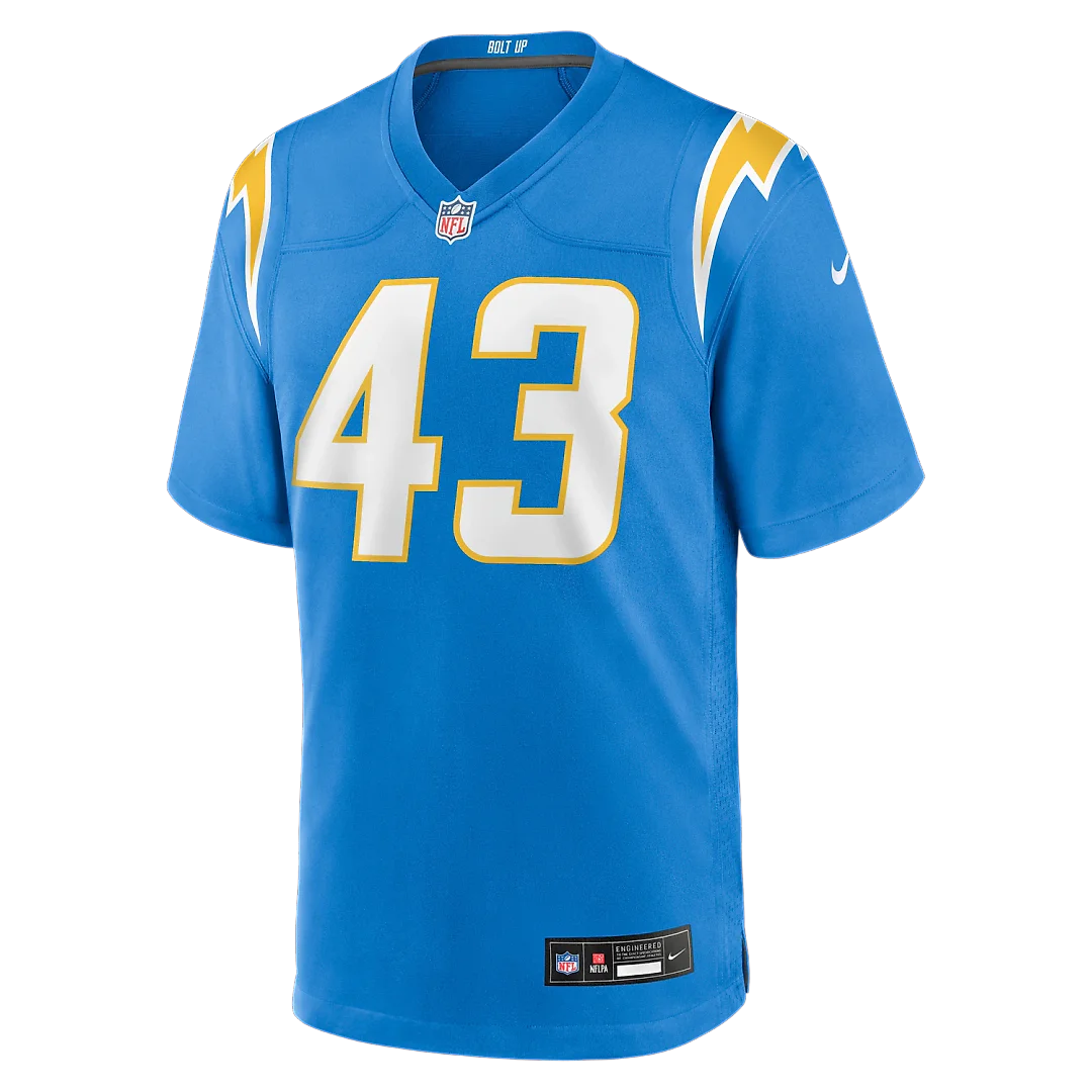 Zennovawear Troy Dye Los Angeles Chargers Game Jersey - Powder Blue