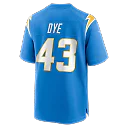 Zennovawear Troy Dye Los Angeles Chargers Game Jersey - Powder Blue