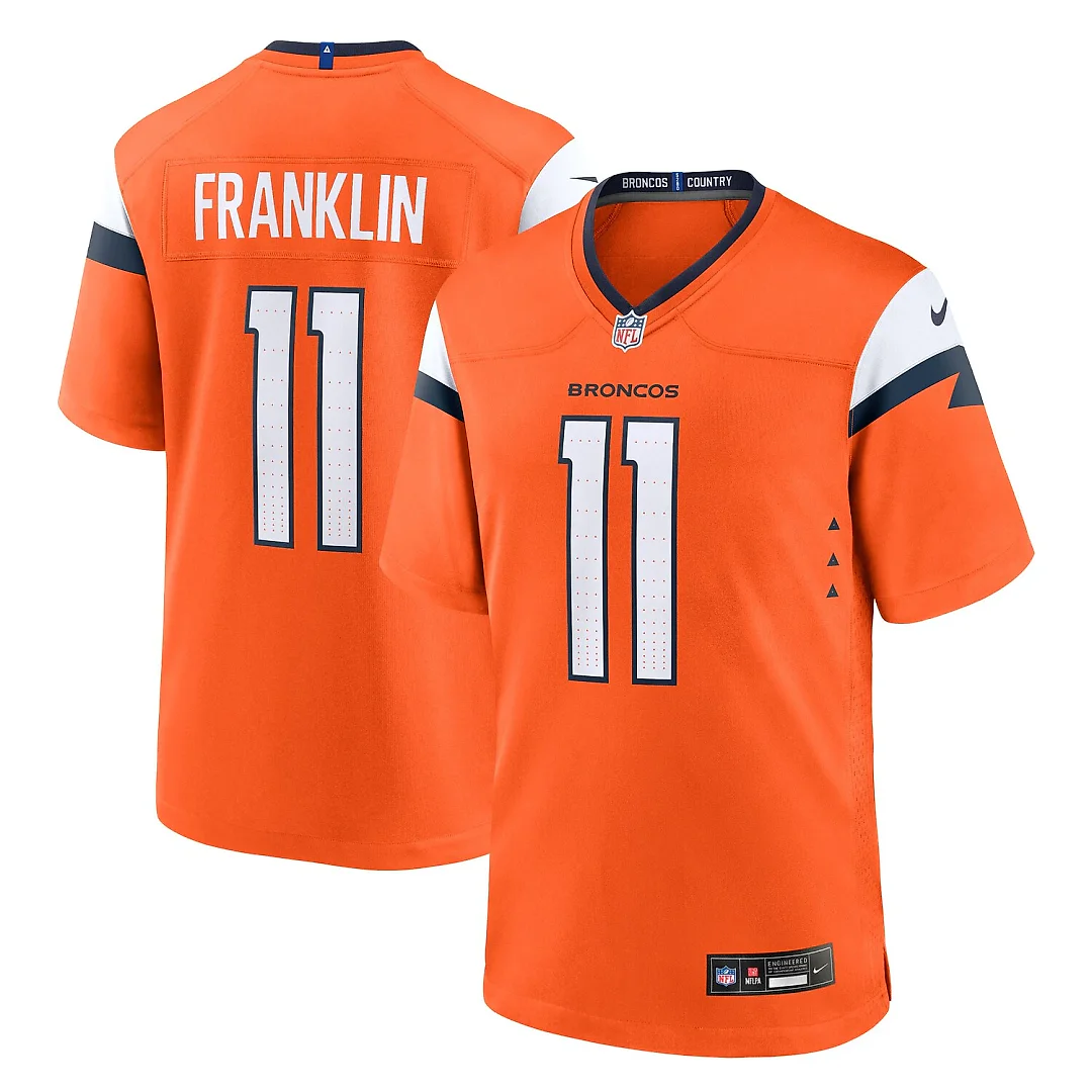 Zennovawear Troy Franklin Denver Broncos Team Game Jersey - Orange