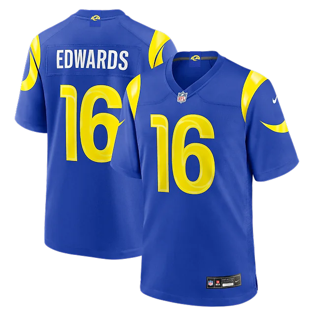 Zennovawear Tru Edwards Los Angeles Rams Team Game Jersey - Royal
