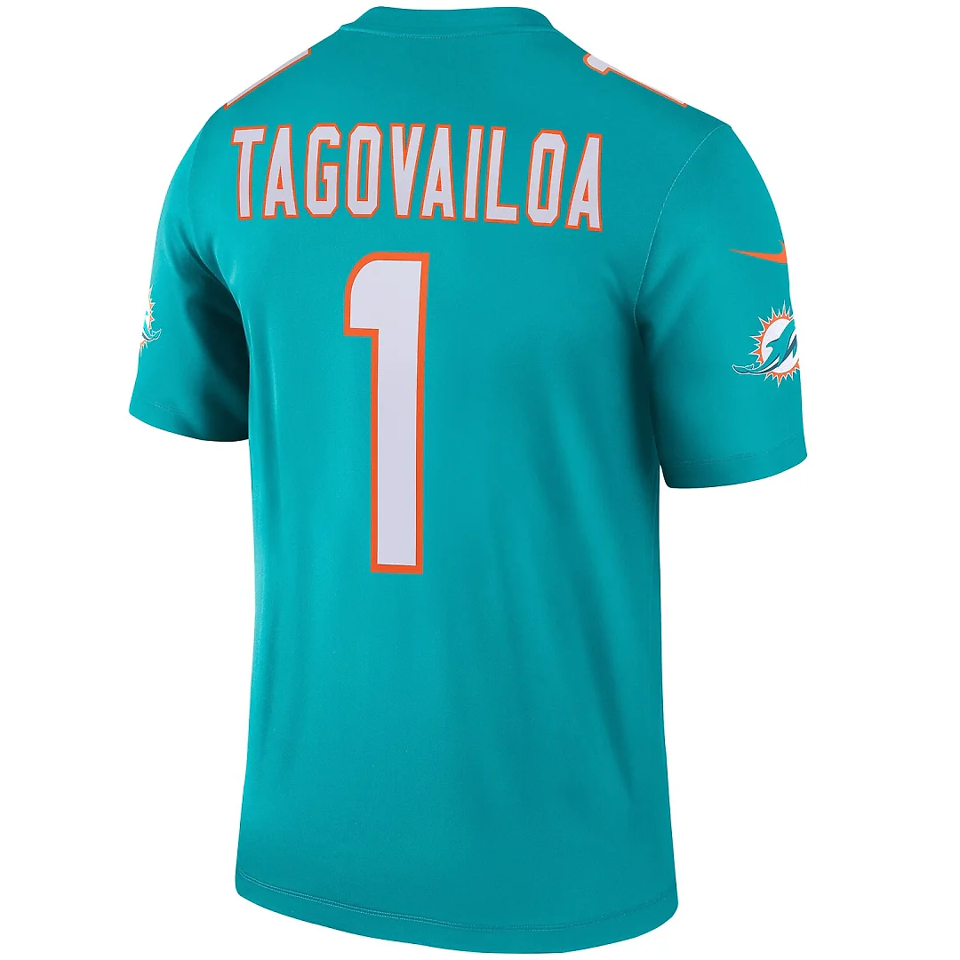Zennovawear Tua Tagovailoa Miami Dolphins Legend Player Performance Top - Aqua