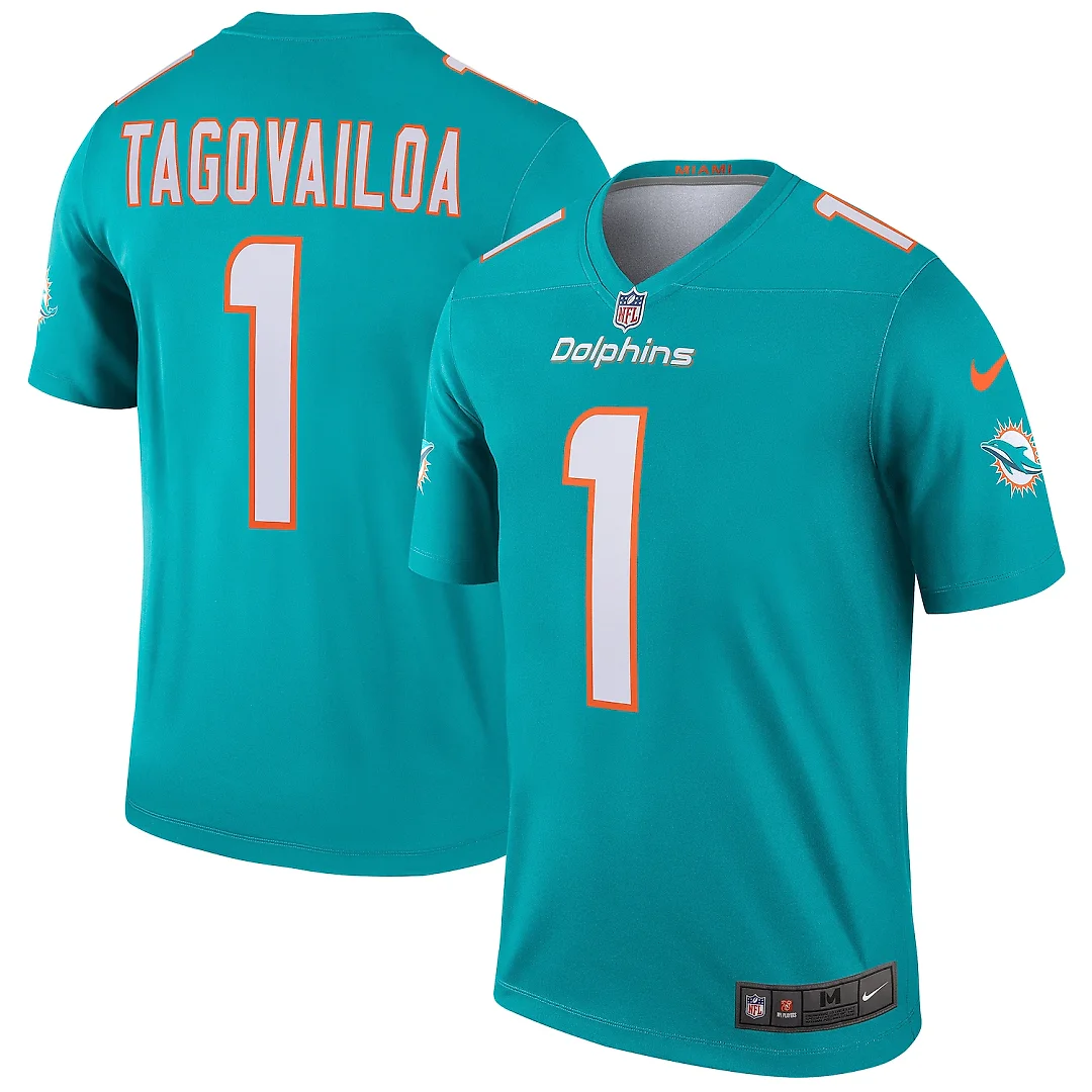 Zennovawear Tua Tagovailoa Miami Dolphins Legend Player Performance Top - Aqua