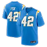 Zennovawear Tucker Fisk Los Angeles Chargers Team Game Jersey - Powder Blue