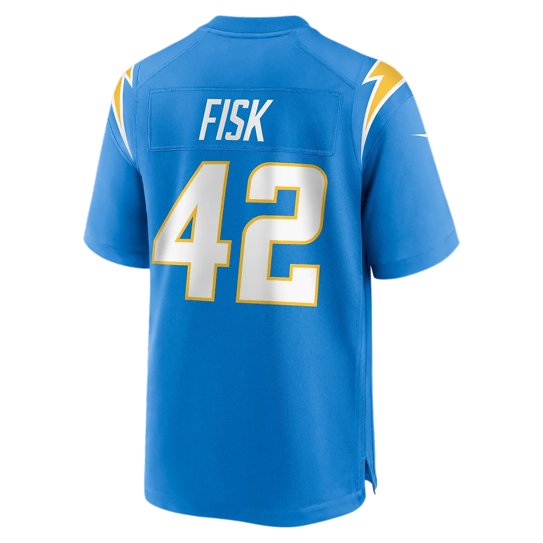 Zennovawear Tucker Fisk Los Angeles Chargers Team Game Jersey - Powder Blue