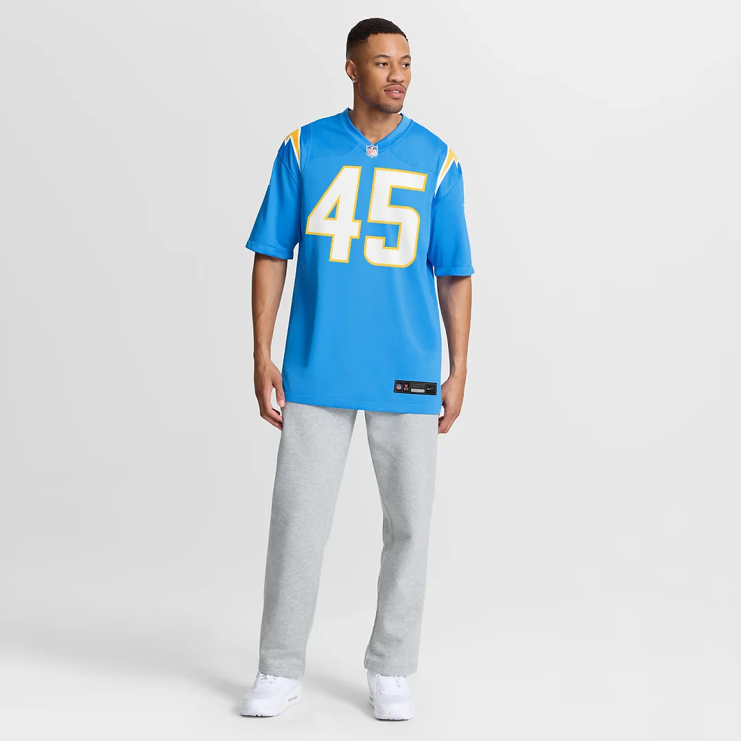 Zennovawear Tuli Tuipulotu Los Angeles Chargers Team Game Jersey - Powder Blue